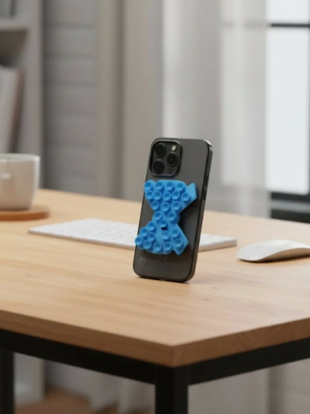 Heyday Blue Bow Suction Phone Mount Silicone Grip Holder Universal New